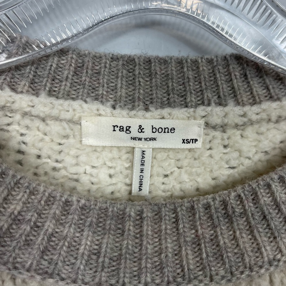 Rag & Bone Knit Davis Color Block Crew Wool Teddy… - image 8